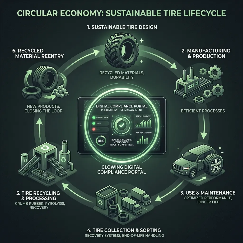 India's 2026 EPR Tyre Policy updates circularity flow infographic